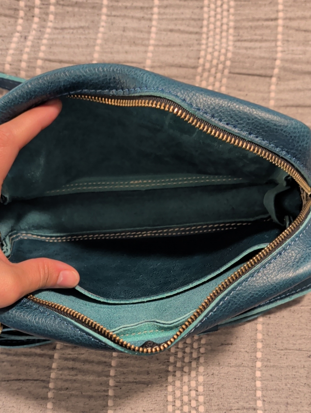 NWOT Portland Leather Large Camera Bag - OG Lagoon - Picture 3 of 6